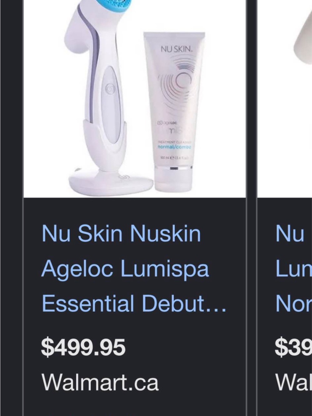 Skin Lumispa Facial Cleansing Device in White with Blue